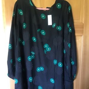 Floral Jacquard Flounce Shift Dress